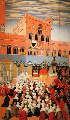 Prédication de S. Bernardin de Sano di Pietro 
